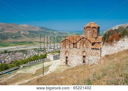 Historic Orthodox Holy Trinity Church in the UNESCO city of Berat, Albania