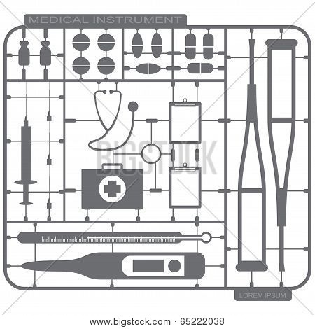 Plastic Model Set Of Medical Instrument