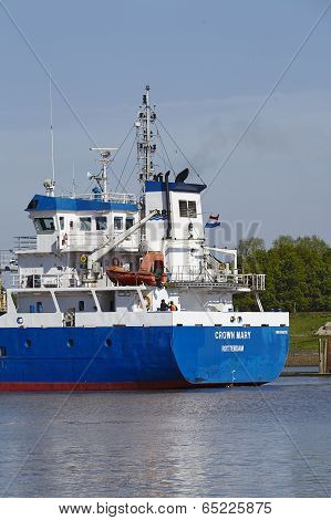 Brunsbuettel - Container Vessel At Arrival Of Lockage