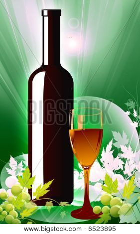 Vetro e bottiglia di vino