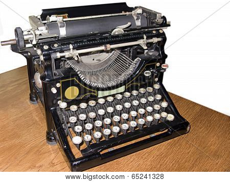 Old typewriter isolated