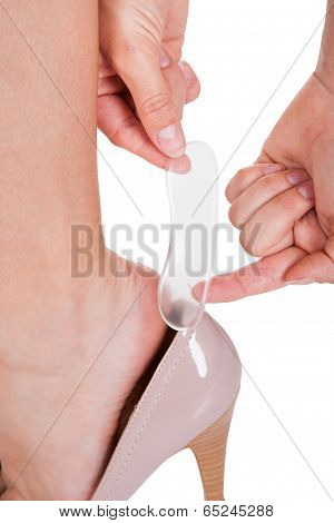 Close Up Of Woman Hand Using Sticky Bandage