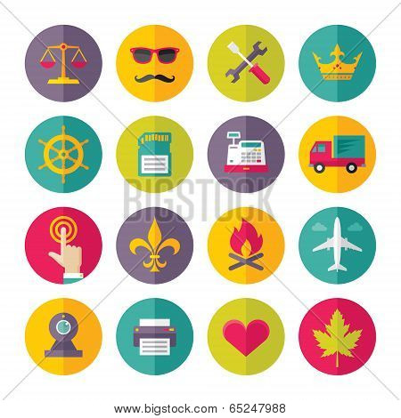 Icons Vector Set in Flat Design Style - creative illustration
