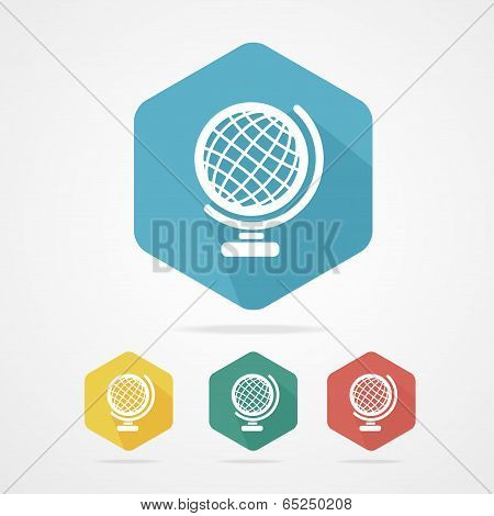 Vecrot globe icon flat