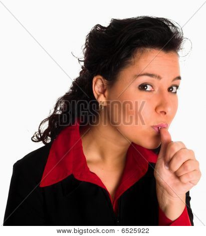 Señora chupando Proverbial pulgar
