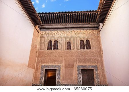 Alhambra Mexuar Courtyard Moorish Wall Designs Granada Andalusia Spain