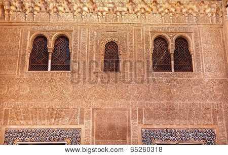 Alhambra Mexuar Courtyard Moorish Wall Designs Granada Andalusia Spain