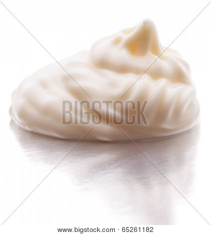 Mayonnaise swirl  isolated on white background cutout
