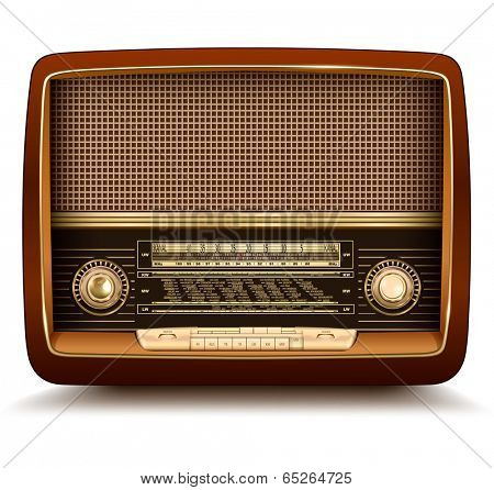 Radio retro, realistic vector illustration.