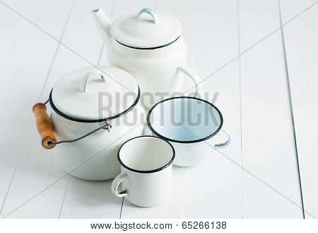 White Vintage Kitchenware