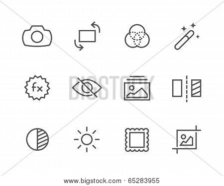 Outline Image Editing Icons