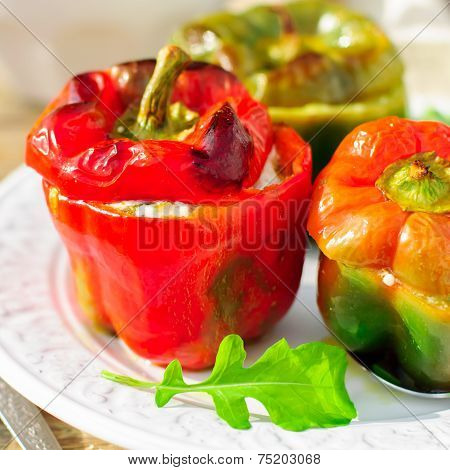 Capsicums Stuffed With Cheese And Herbs