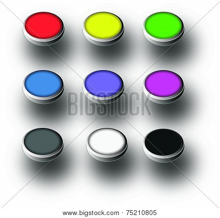 Set of web coloured buttons vector