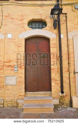 Wooden door. San Severo. Puglia. Italy.
