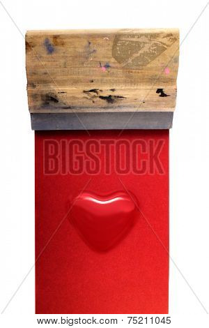 Printing love for mother's day, father's day, valentine's day or other love subjects. Object isolated on white background.