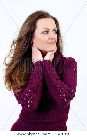 Fashion portræt af smuk kvinde med Pullover