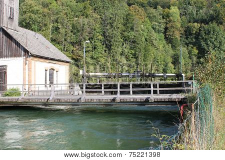 old Hydropower Plant Aerial shot