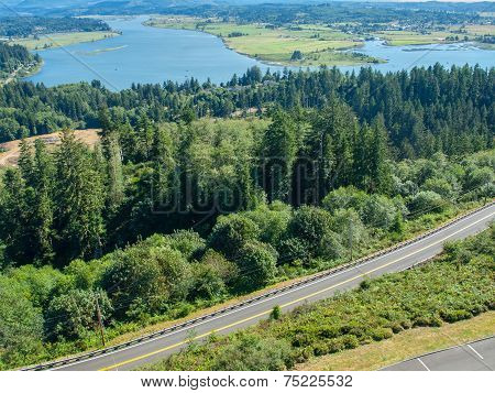A View Of The Astoria Oregon Area From The Astoria Column