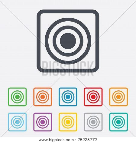 Target aim sign icon. Darts board symbol.