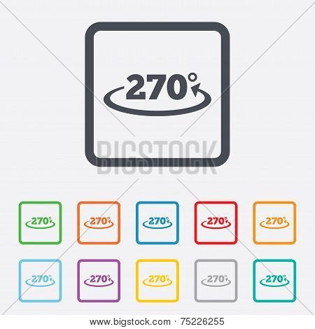 Angle 270 degrees sign icon. Geometry math symbol