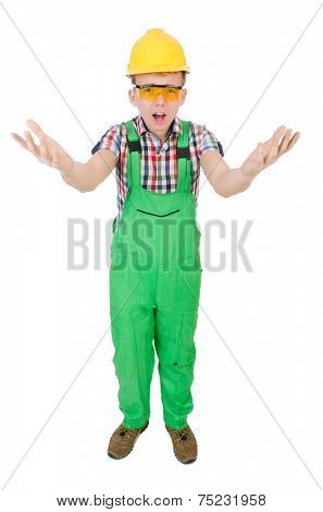 Industrial worker isolated on the white background