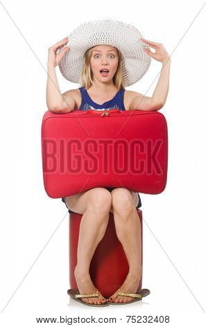 Travelling concept with person and luggage