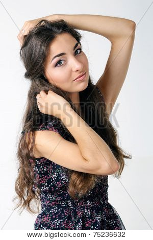 Girl Posing In Studio