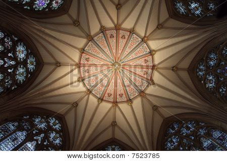 Kirken i England interiør, York Minster udsmykkede loft