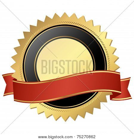 Gold Button With Ribbon