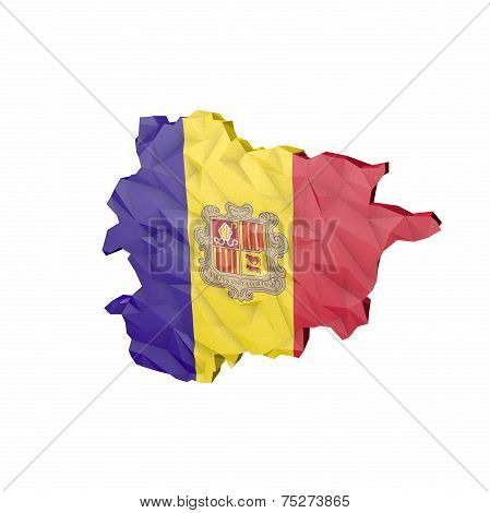 Low Poly Andora Map With National Colors