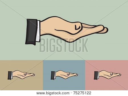 Receiving Hand Gesture Isolated On Different Background