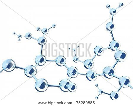 Abstract molecular structure. Isolated on white background