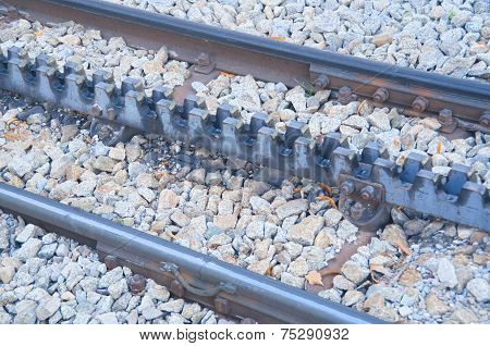 Rack Railway Railroad Tracks In Vall De Nuria, Spain