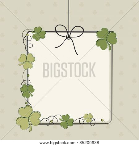 Shamrock leaves decorated frame with space for your text for Happy St. Patrick's Day celebration.