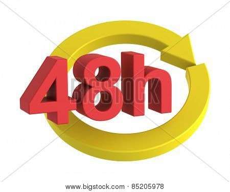 48 hours delivery sign. Computer generated 3D photo rendering.