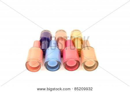 Nail Polish On Top Isolated Over White