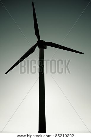 Windmill for electric power production, La Muela, Zaragoza Province, Aragon, Spain.