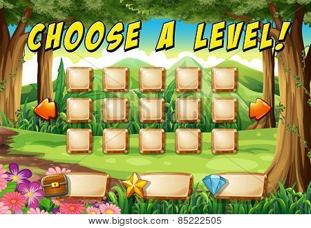 Game template with forest background