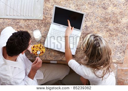 Young loving couple at new home. Relationship.