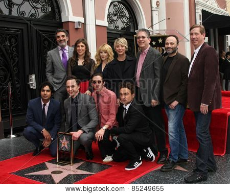 LOS ANGELES - MAR 11:  BIg Bang Theory Cast at the Jim Parsons Hollywood Walk of Fame Ceremony at the Hollywood Boulevard on March 11, 2015 in Los Angeles, CA