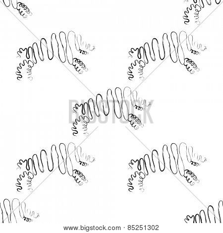 Boar pattern. Illustration in black and white colors