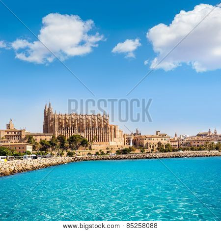 Majorca Palma Cathedral Seu Seo of Mallorca at Balearic Islands Spain
