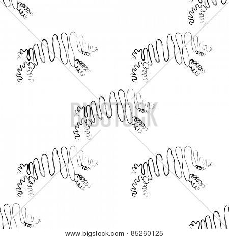 Boar seamless pattern Vector Illustration in black and white colors