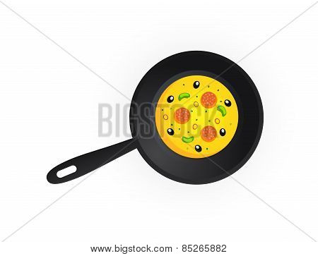 Tasty Pizza On Dripping Pan