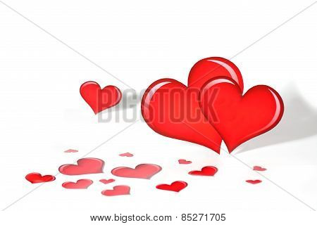 Valentine's Heart On White.