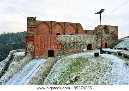 Upper Castle Keep On Gediminas Hill Is A Part Of Vilnius Castle Complex