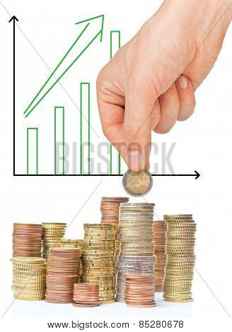 Money Inverstment Concept With Bar Graph