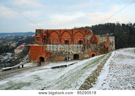 Upper Castle Keep On Gediminas Hill Is A Part Of Vilnius Castle Complex