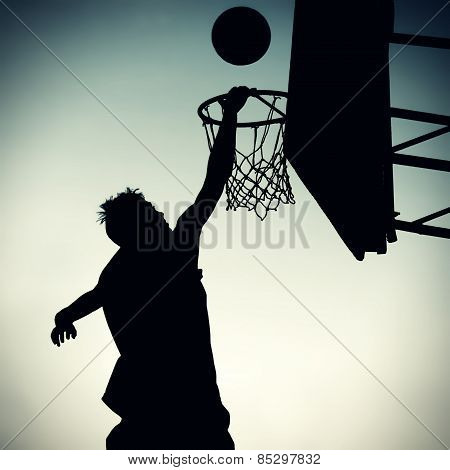 Silhouette Of A Basketbal Player