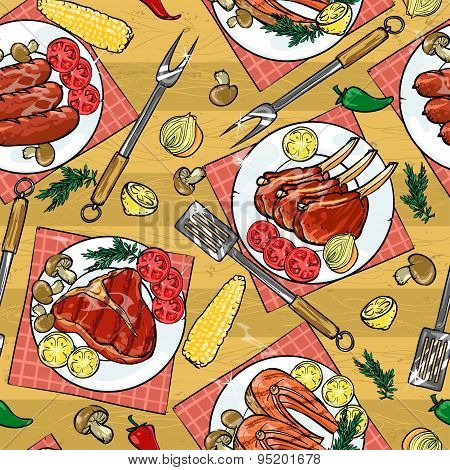 Barbecue seamless pattern,